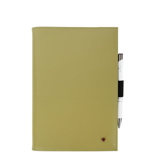 Libreta A5 con tapa de piel Napa oliva