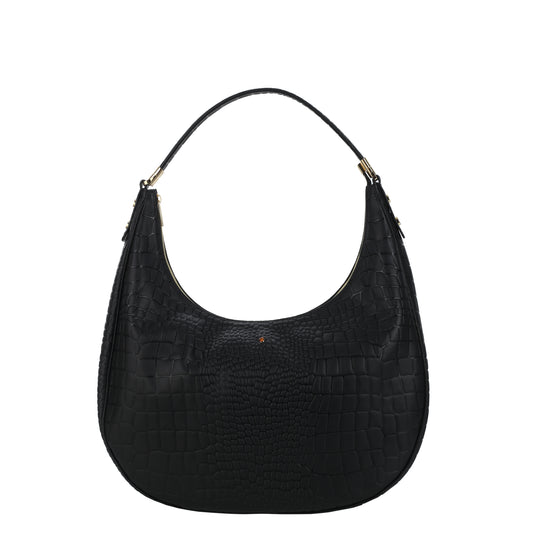 Draco Croco Black leather handbag