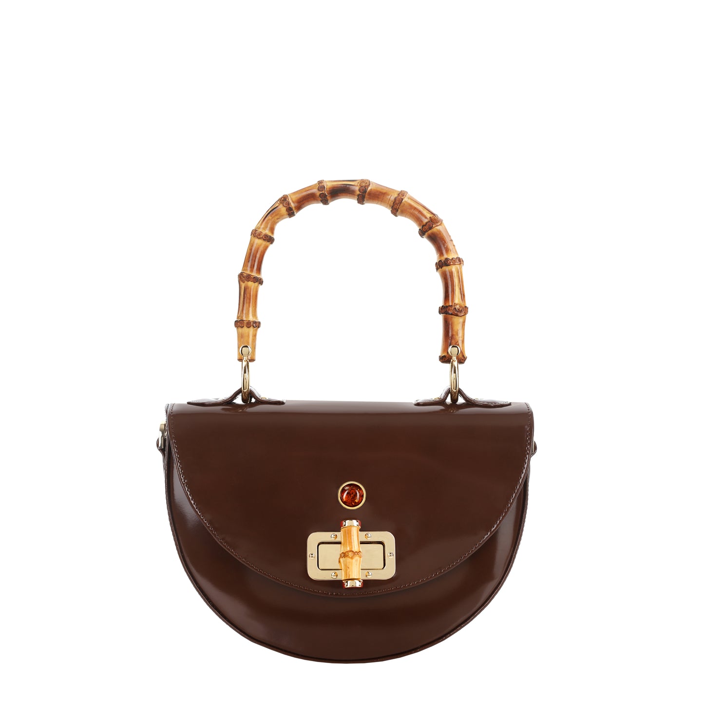 Amber Specchio Brown leather handbag