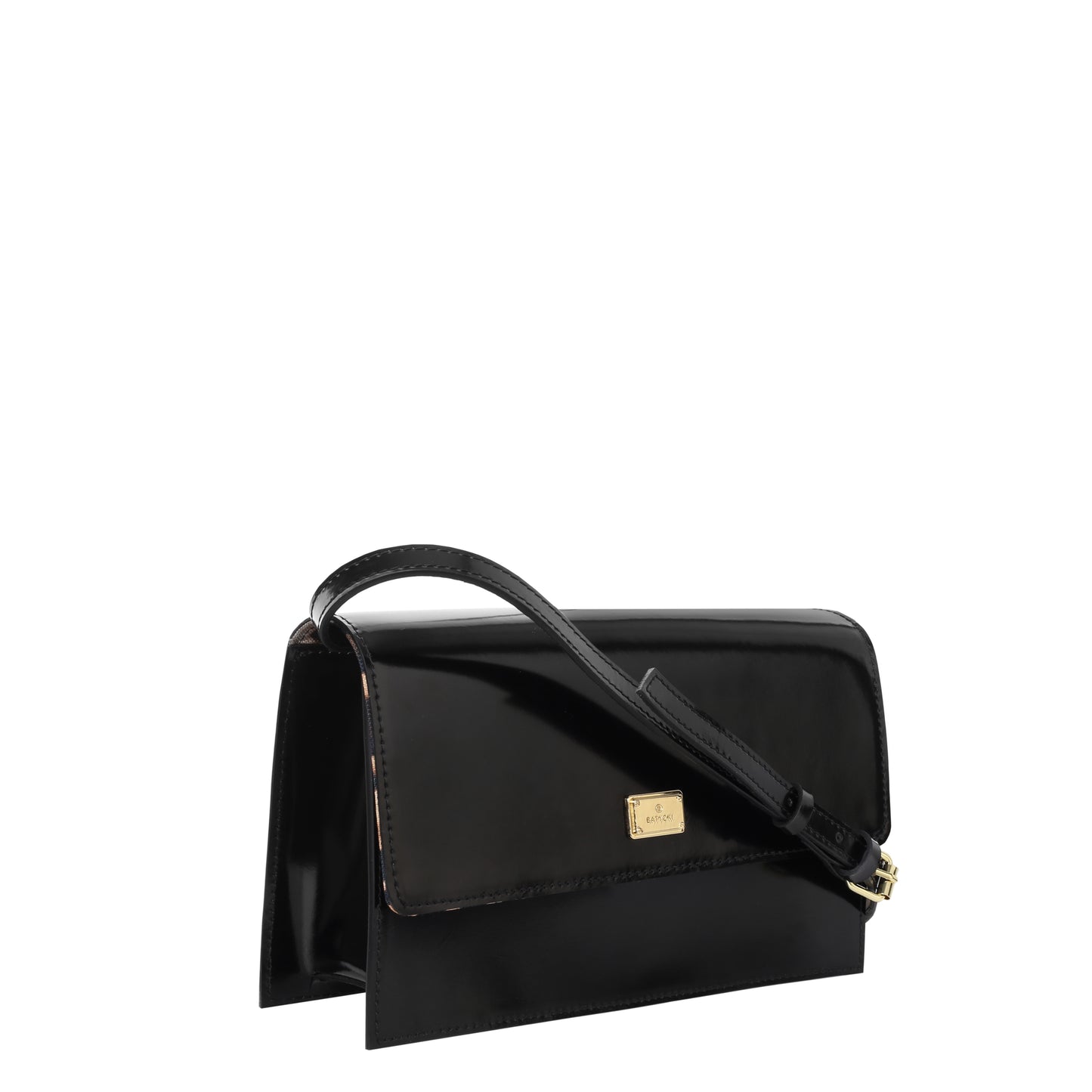 Elve Specchio Black leather handbag