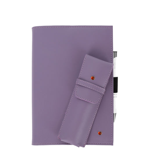 Zestaw Notes A5 plus etui na pióra napa purple