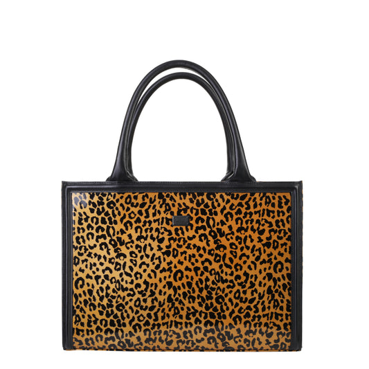 Torebka damska skórzana Ana leopard gold