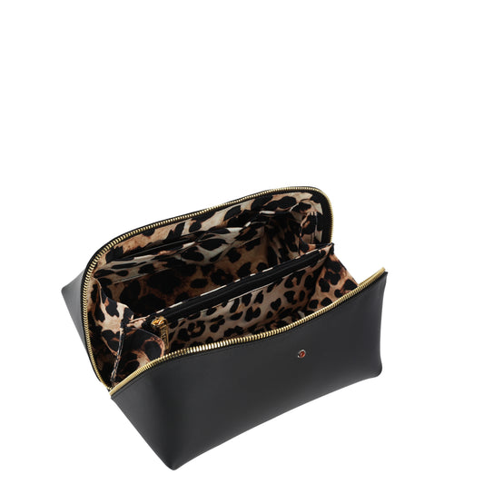 Kosmetyczka damska skórzana napa black