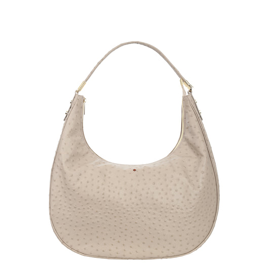 Draco Ostrich Taupe leather handbag