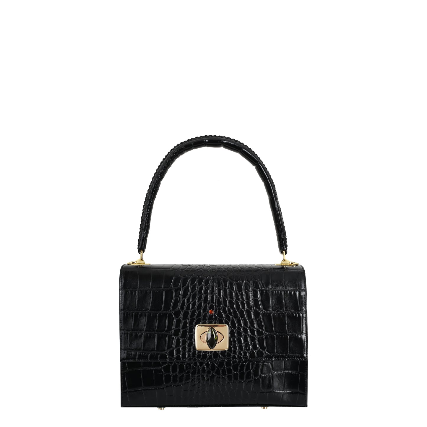 SELINA CROCO BLACK leather handbag