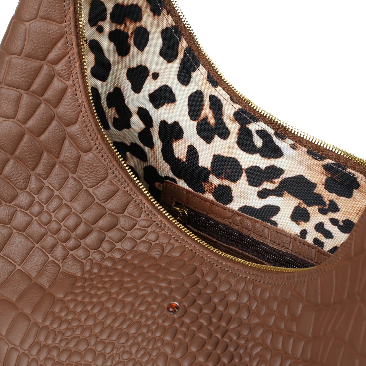 Torebka damska skórzana Draco croco brown