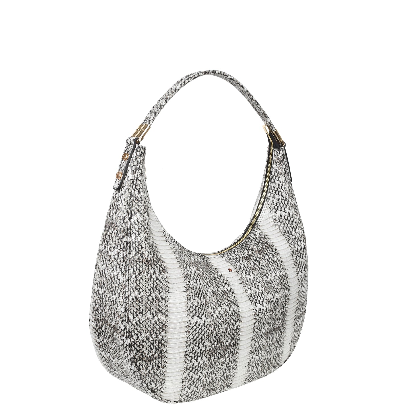 Torebka damska skórzana Draco snake white & black