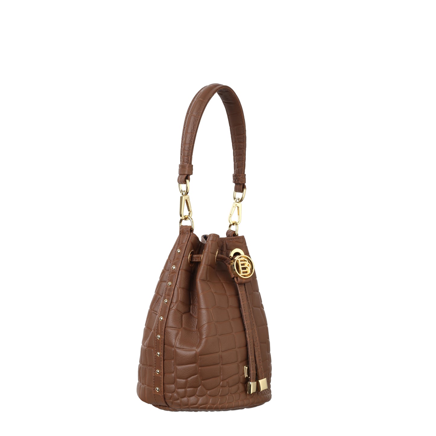 Coral black leather bag