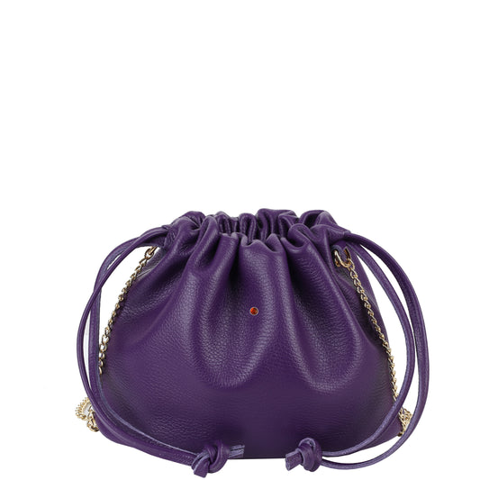 Torebka damska worek skórzany Love floter Purple