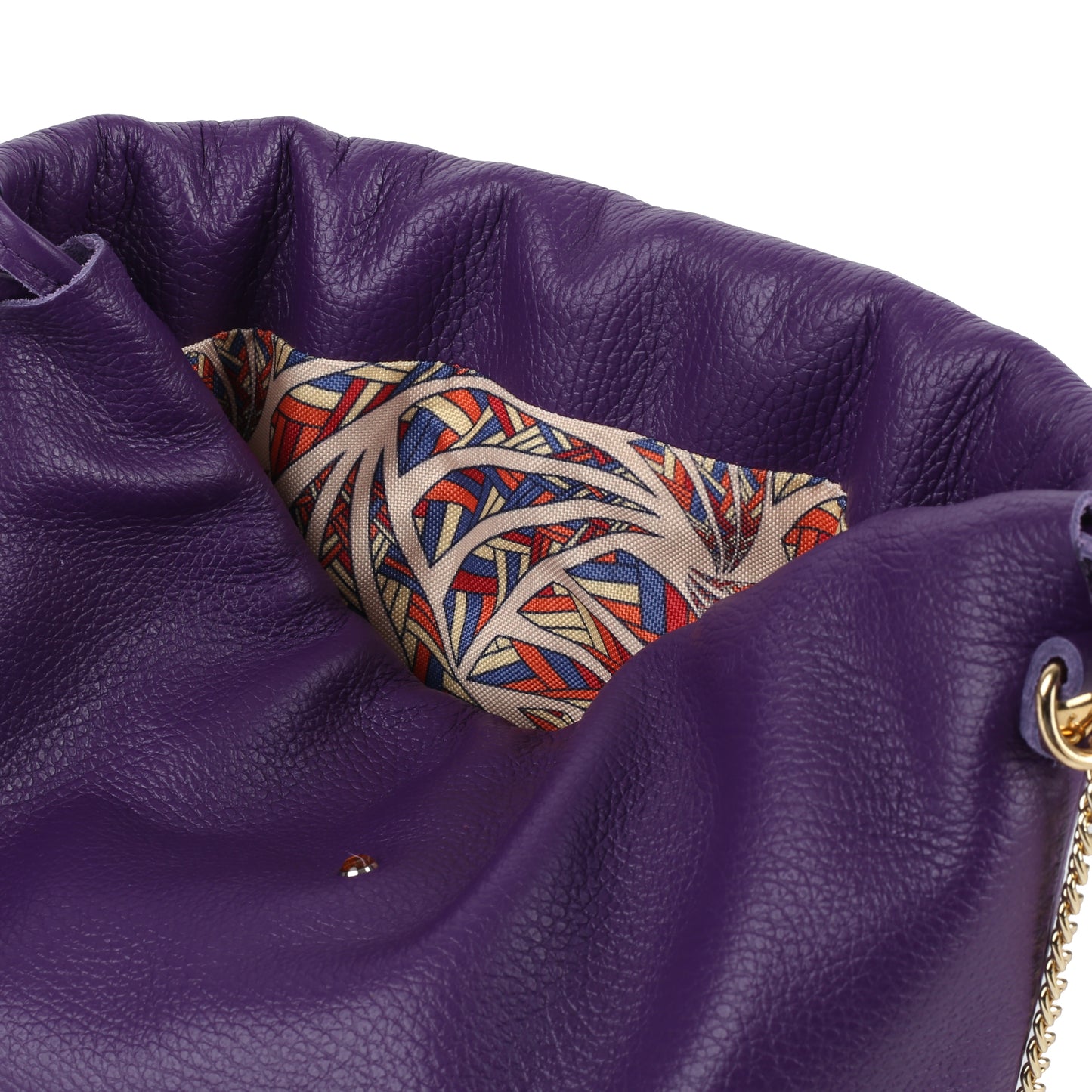 Torebka damska worek skórzany Love floter Purple