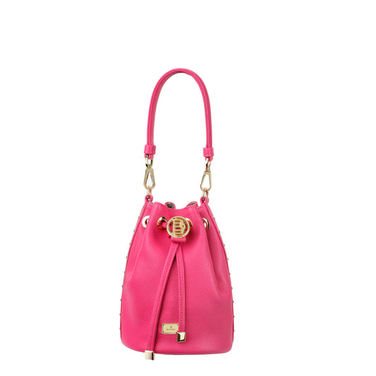 Coral black leather bag