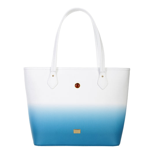 Gina white & blue women's leather handbag