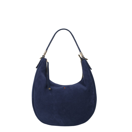 Torebka damska skórzana Draco small suede navy
