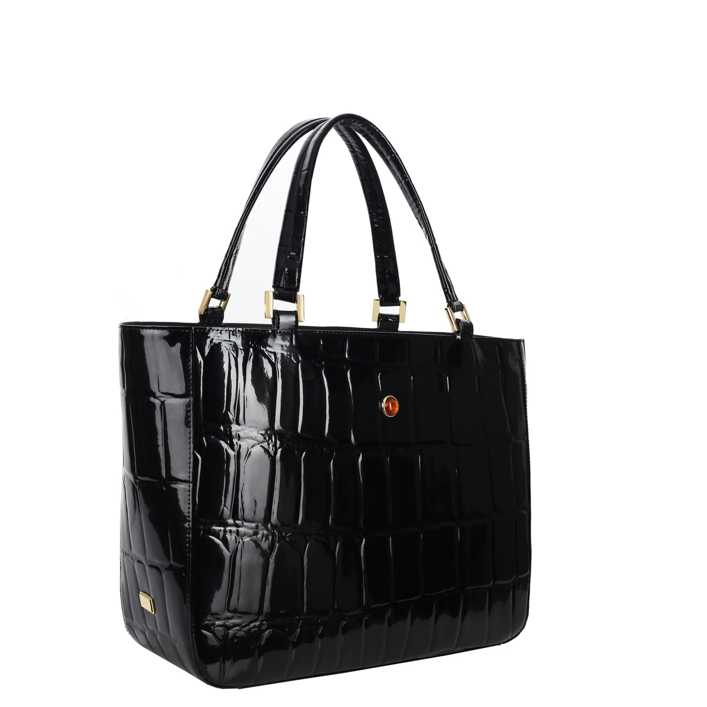 Torebka damska skórzana Mamma vernice croco black