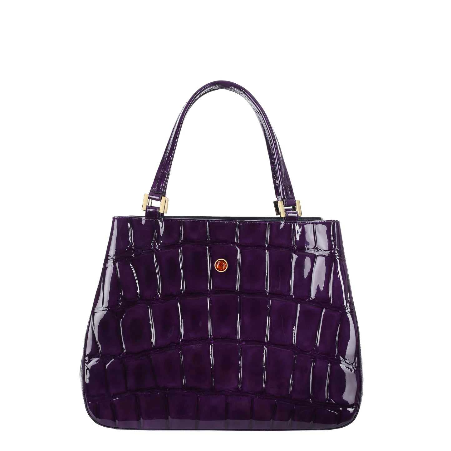Torebka damska skórzana Mamma vernice croco purple