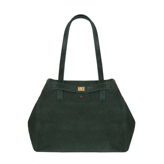 Torebka damska skórzana  Mirer suede green