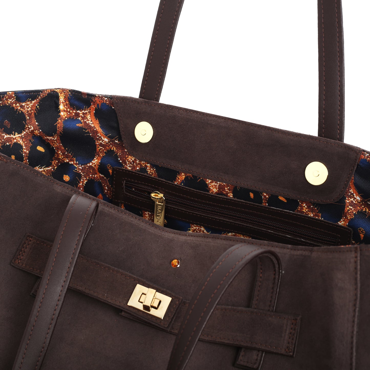 Torebka damska skórzana  Mirer suede brown