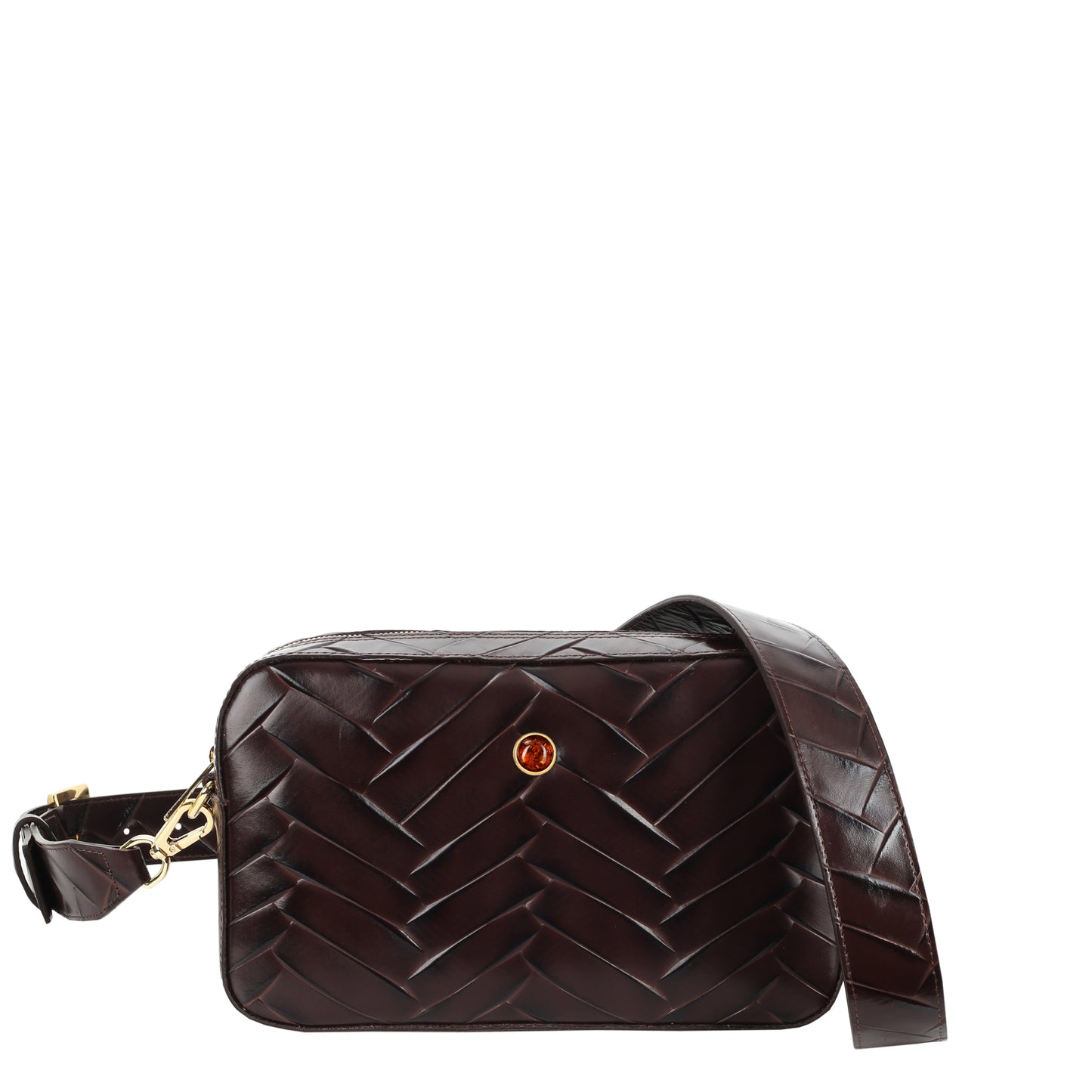 Torebka damska skórzana Alfie braid brown