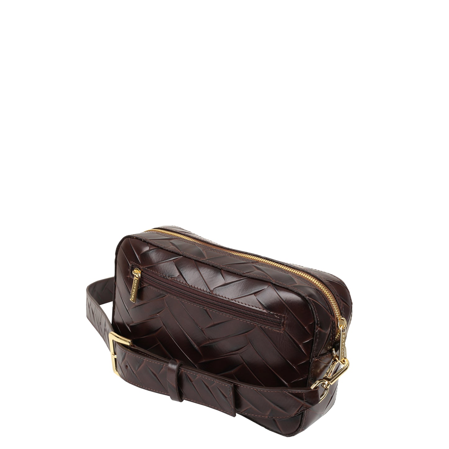Torebka damska skórzana Alfie braid brown