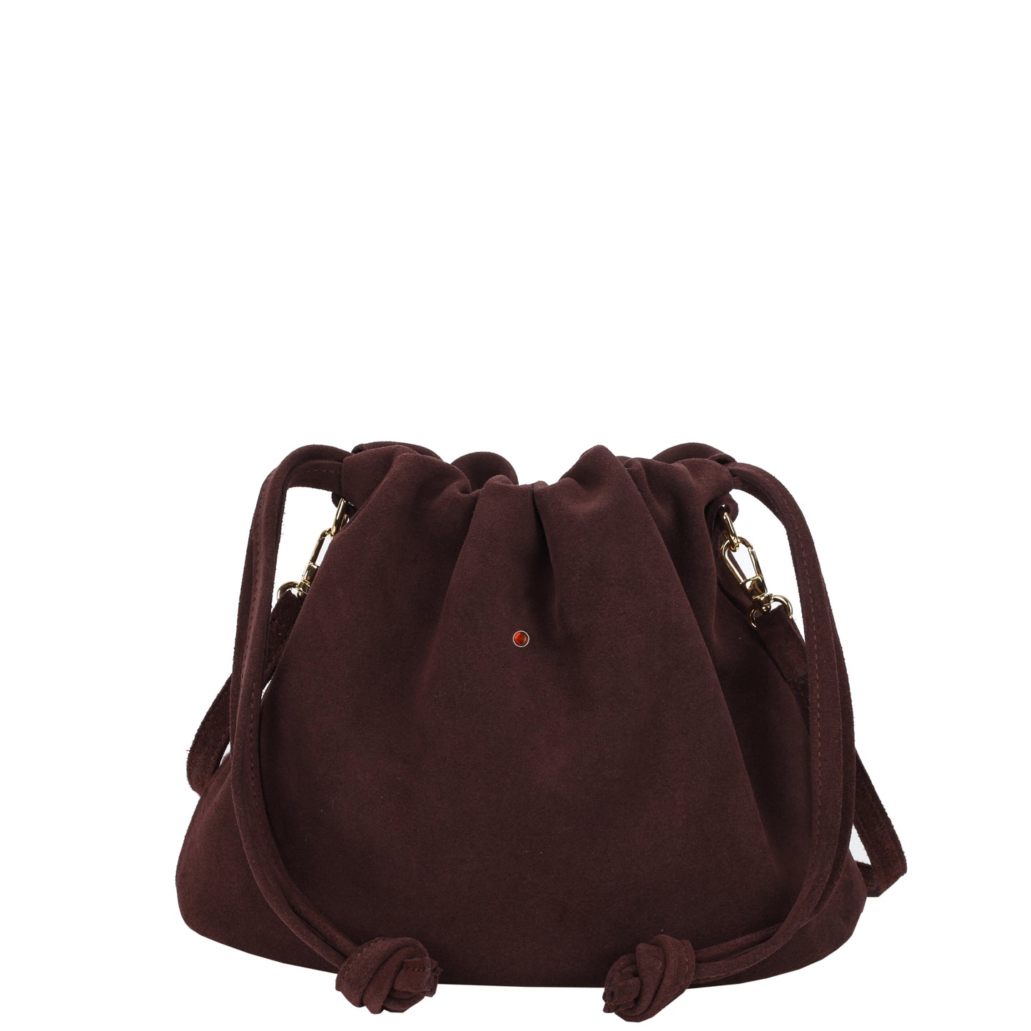 Torebka damska worek skórzany Love suede bordo