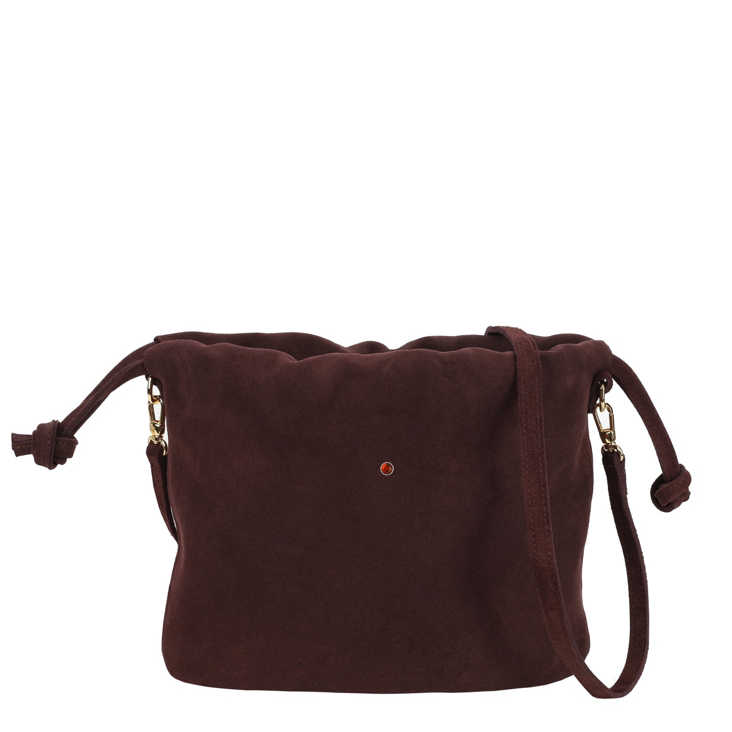 Torebka damska worek skórzany Love suede bordo