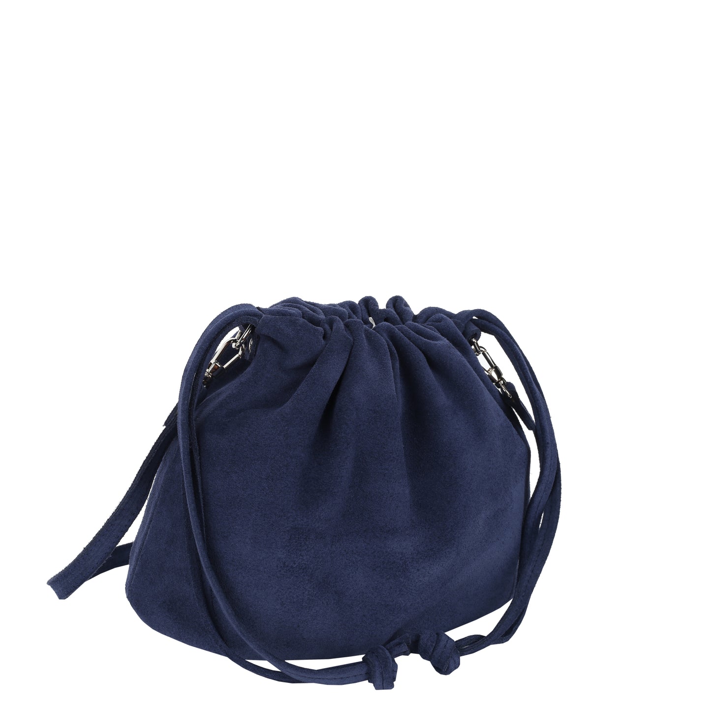 Torebka damska worek skórzany Love suede navy