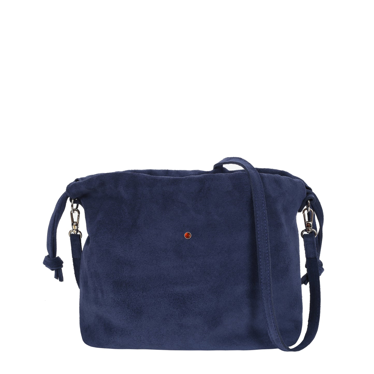 Torebka damska worek skórzany Love suede navy