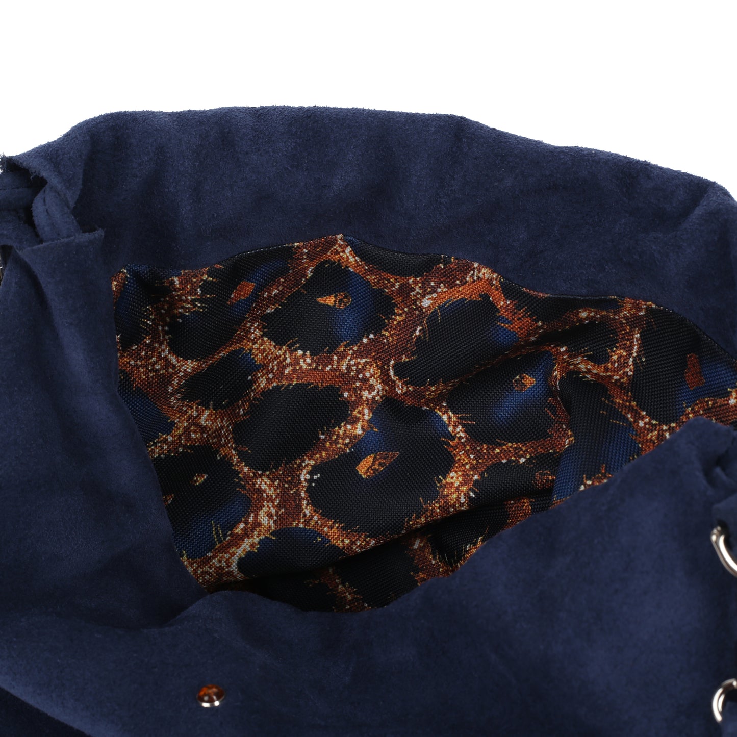 Torebka damska worek skórzany Love suede navy