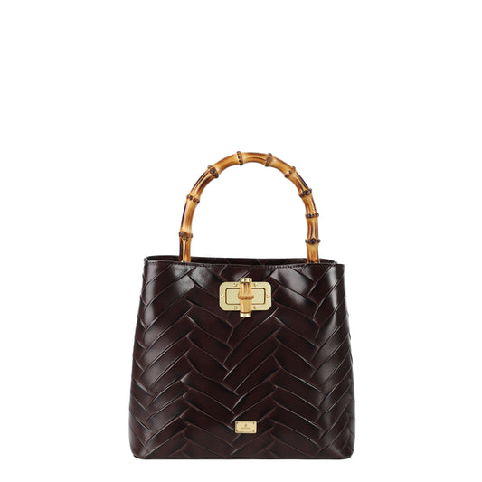 Torebka damska skórzana Stella braid brown