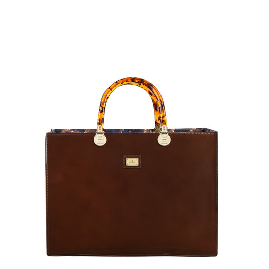 Ferri specchio taupe women's leather handbag