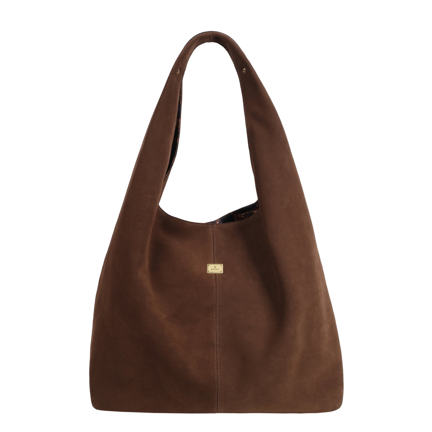 Bolso de mano para mujer Patti de piel de ante marrón