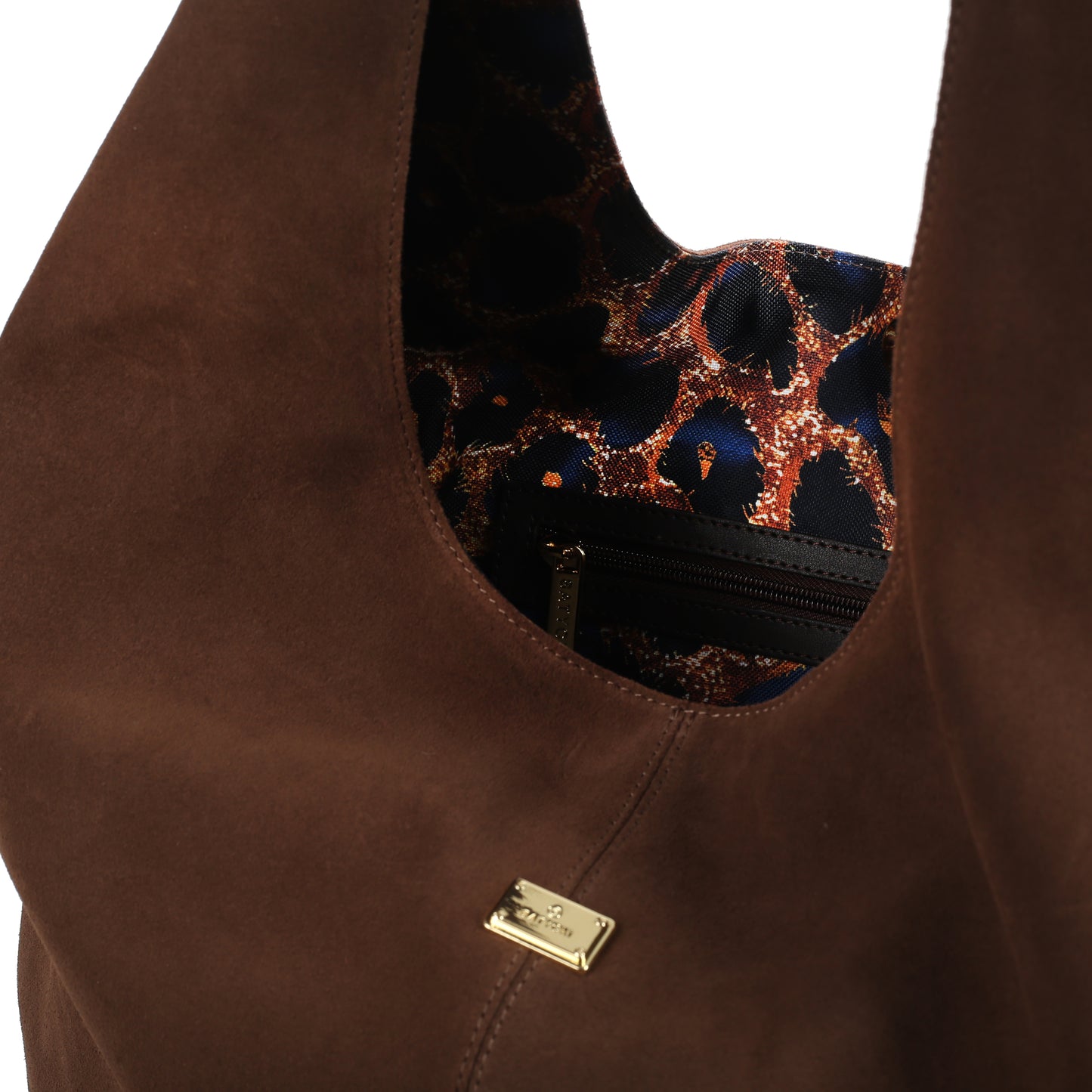 Bolso de mano para mujer Patti de piel de ante marrón