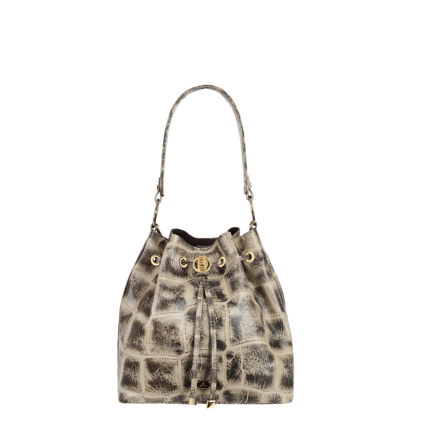 Bovy croco black women's leather bag