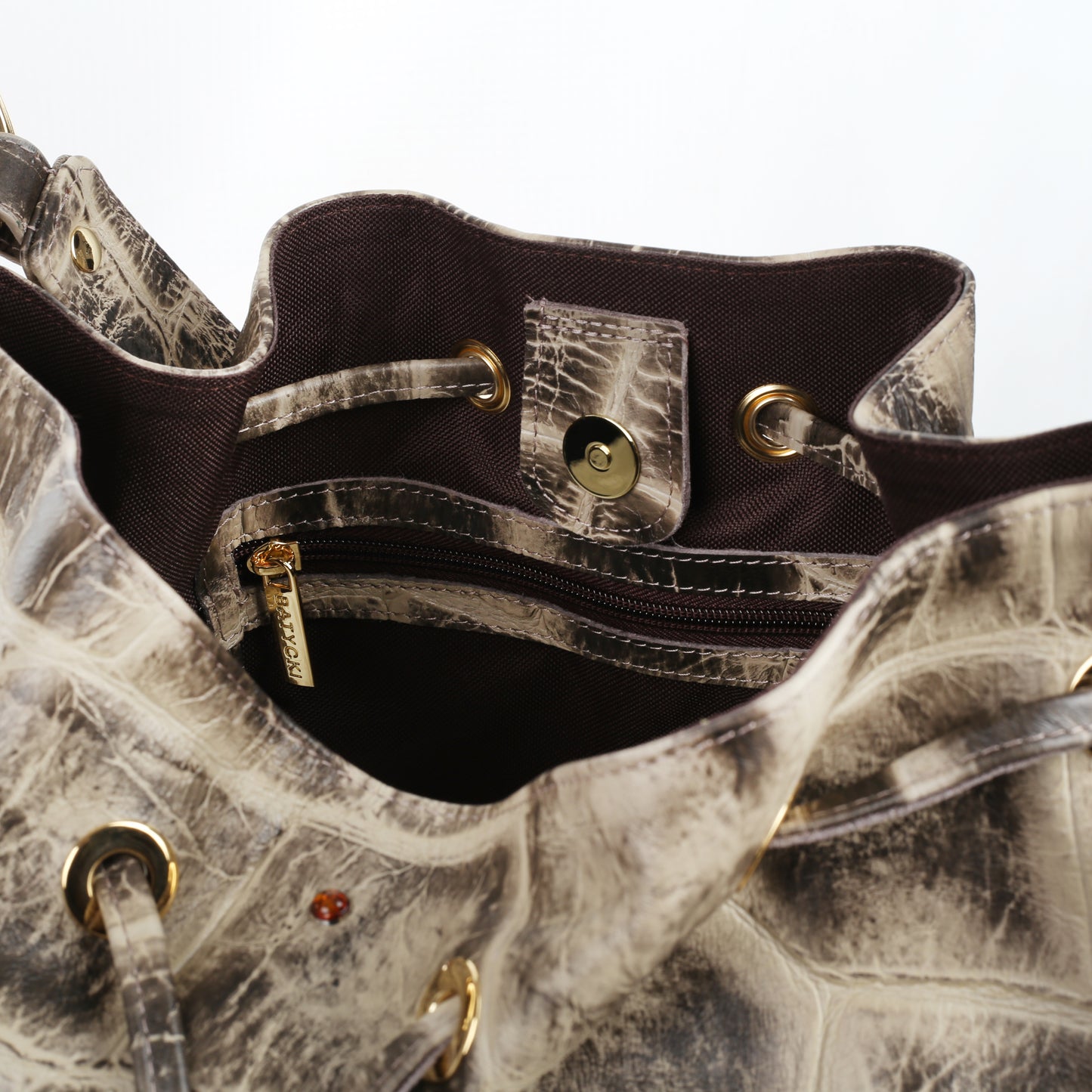 Bovy croco black women's leather bag