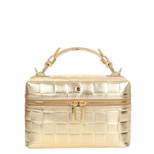 Torebka damska skórzana Cube gold