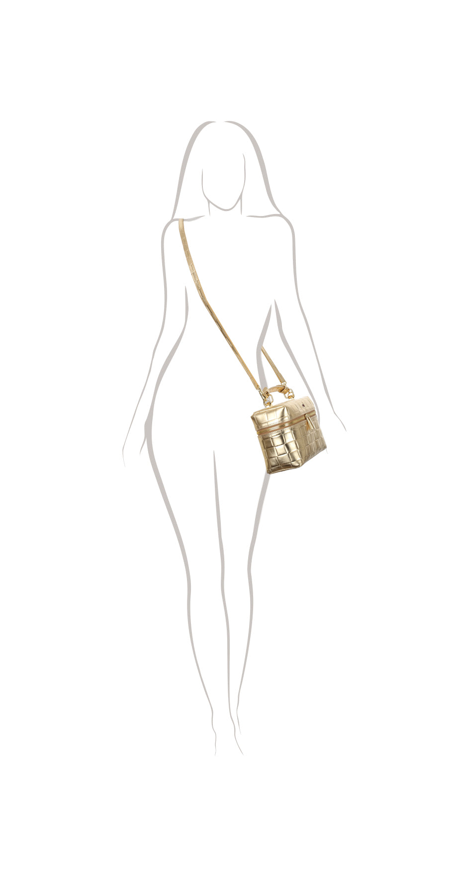 Torebka damska skórzana Cube gold