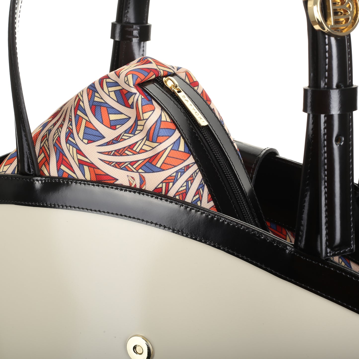 Damenhandtasche aus ecrufarbenem Specchio-Leder von Chotte