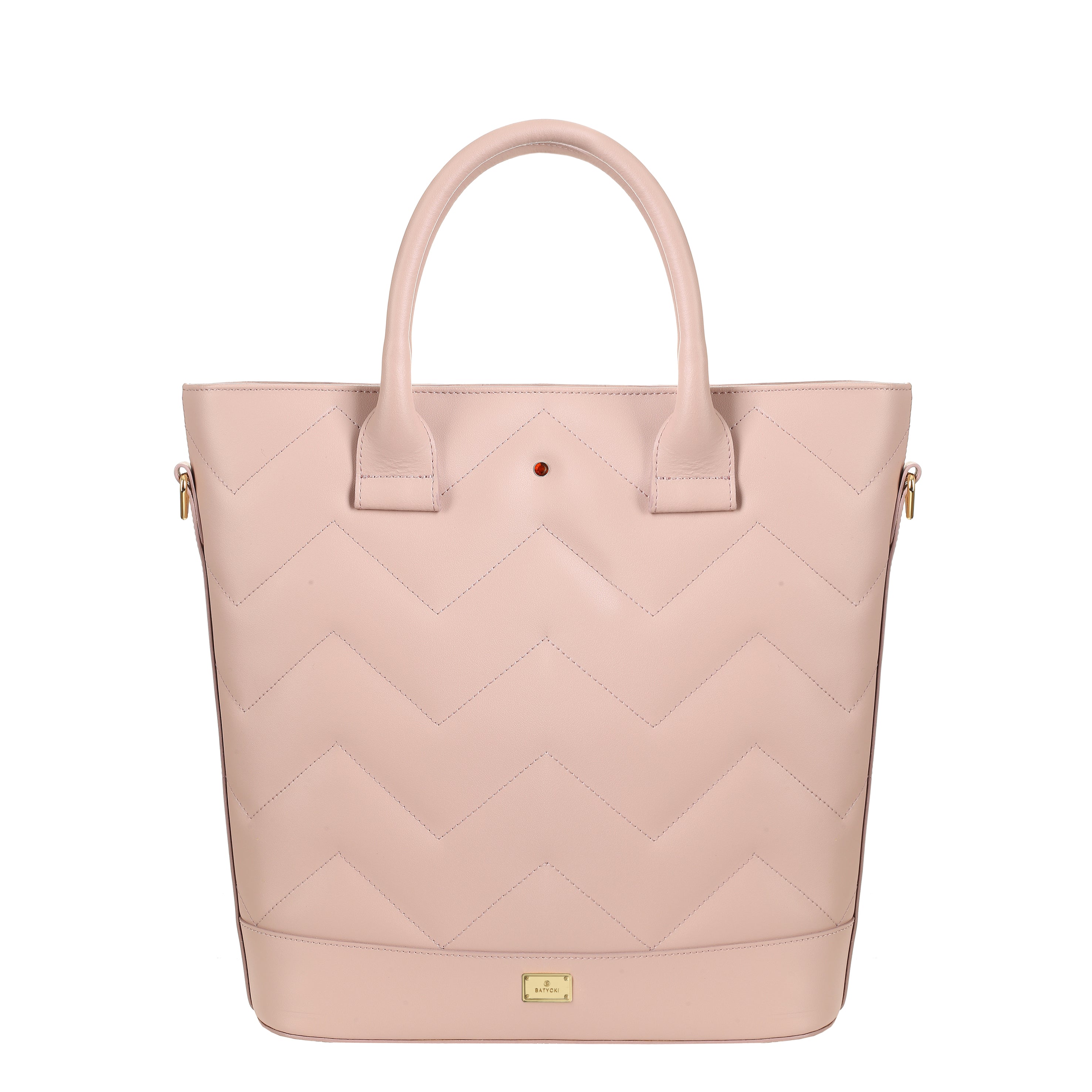 Kate Spade Leather Tote 2024 Blush with Black Handles