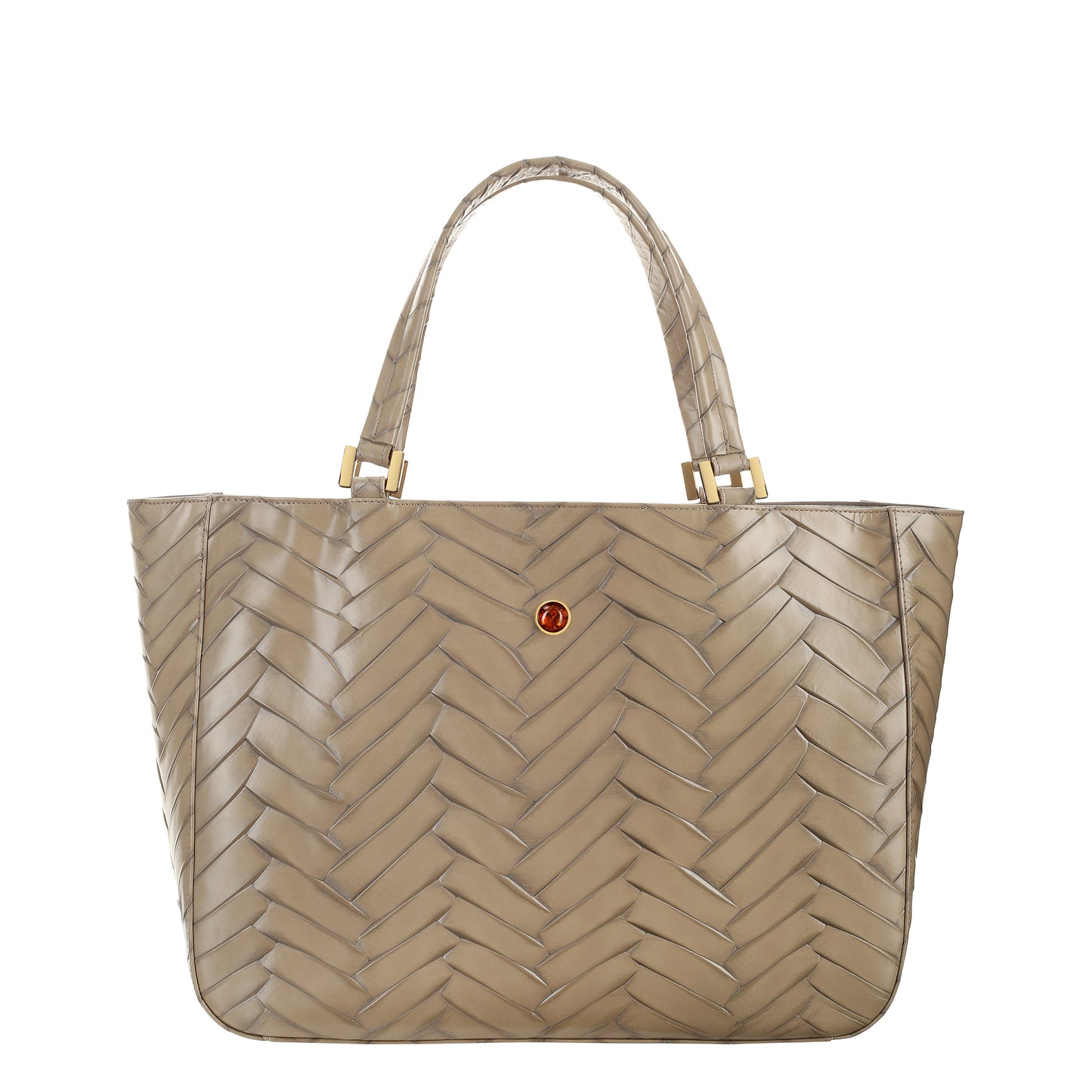 Women's leather bag Mamma braid taupe