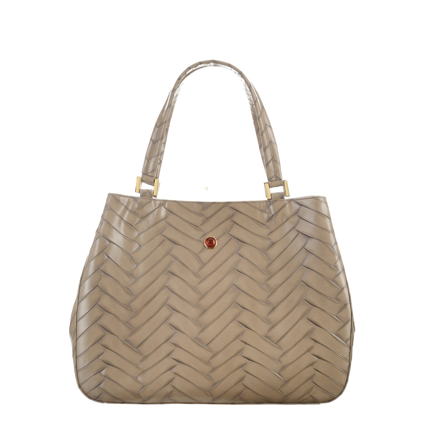 Women's leather bag Mamma braid taupe