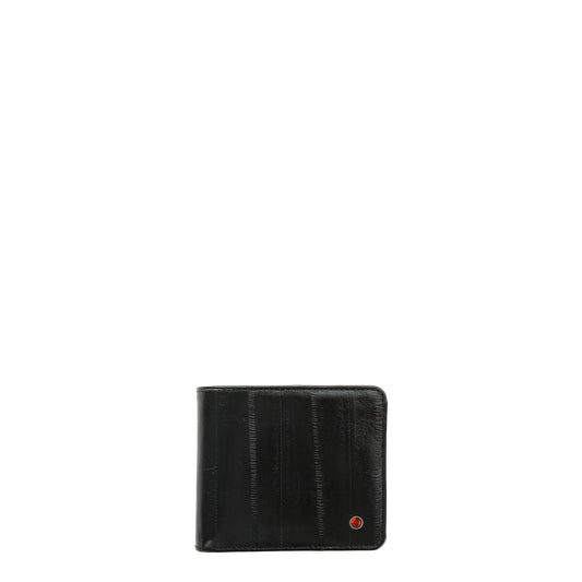 Eel black men's leather wallet