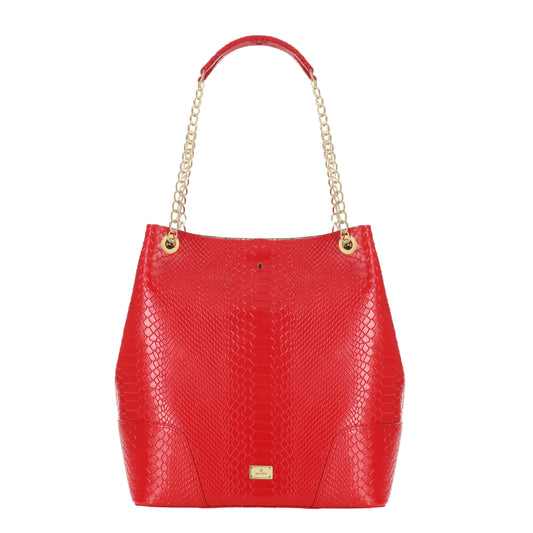 Amelia red women's leather handbag
