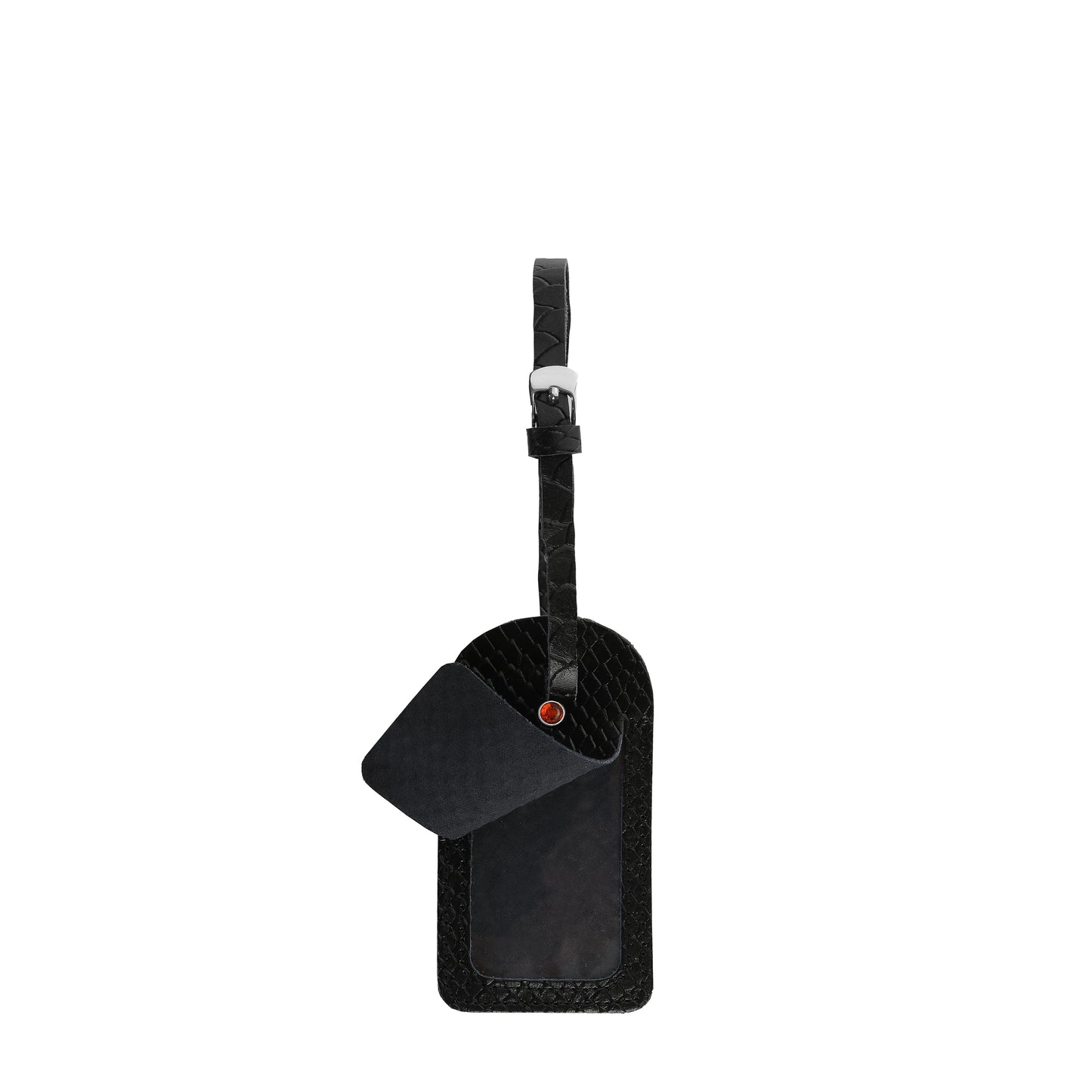 Black luggage tag