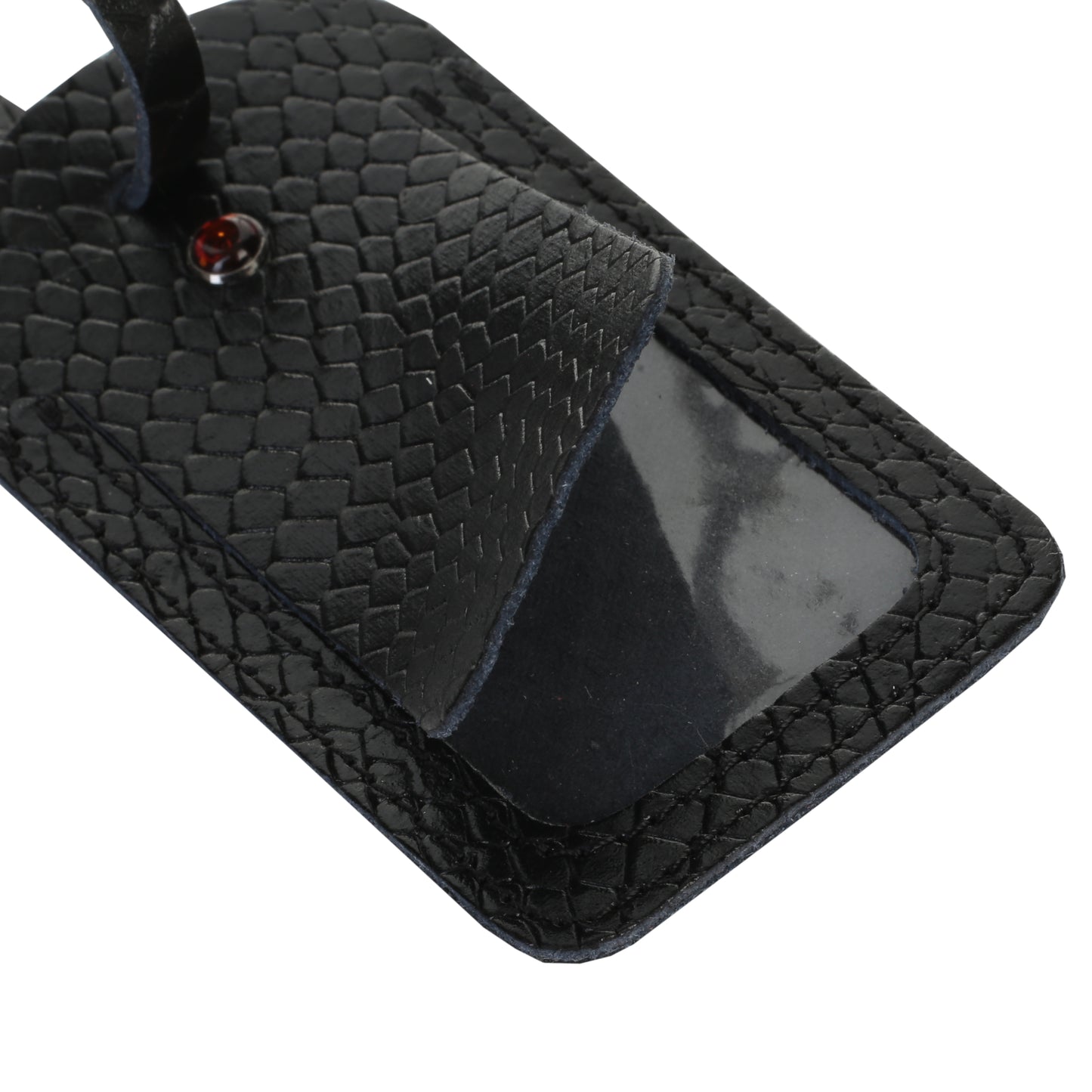 Black luggage tag