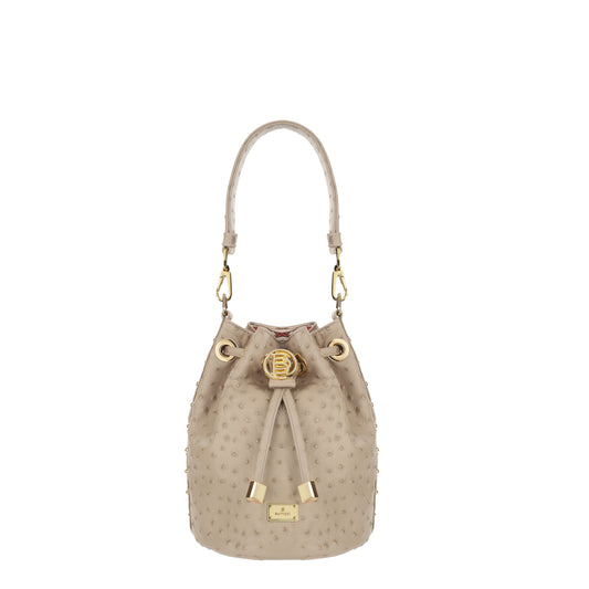Coral taupe leather bag
