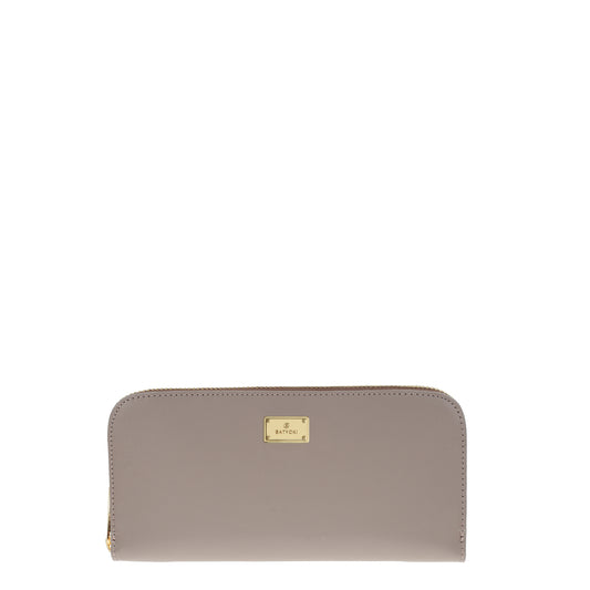 Women's taupe nappa leather wallet