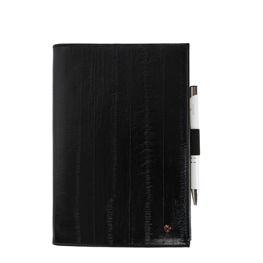 A5 notebook with Eel black leather cover