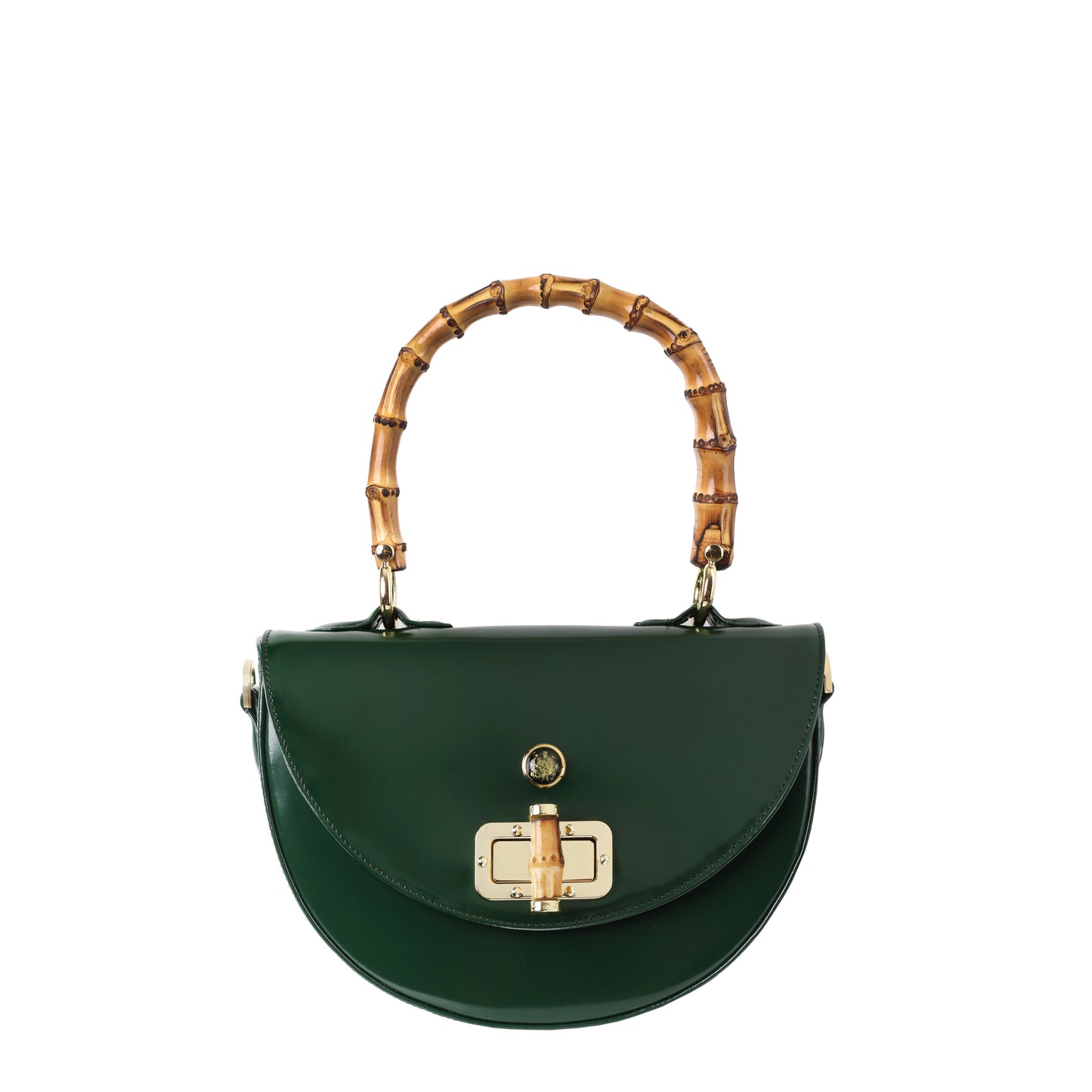 Bolso de mano mujer Amber de piel verde specchio