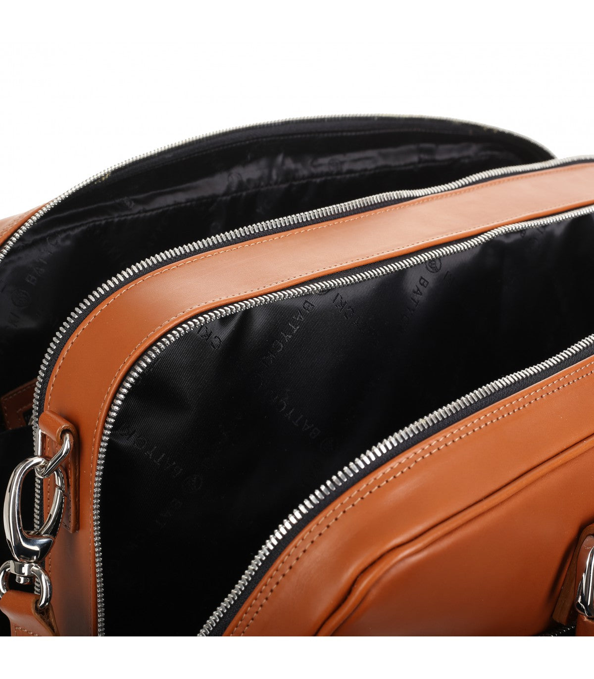 Cognac nappa leather laptop bag