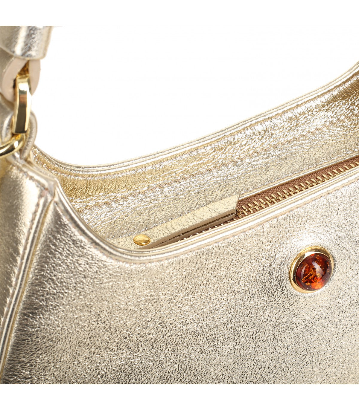 Jane Mini goldene Damenhandtasche aus Leder